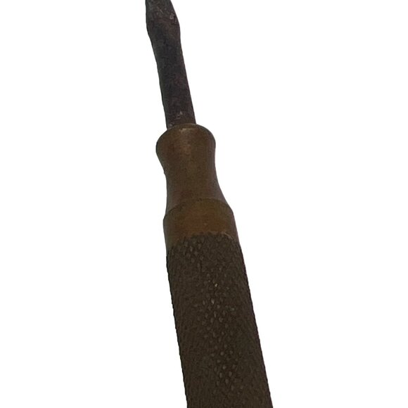 Vintage Multi Bit Nesting Screwdriver With Brass Handle 3 Different Tips - Picture 4 of 4